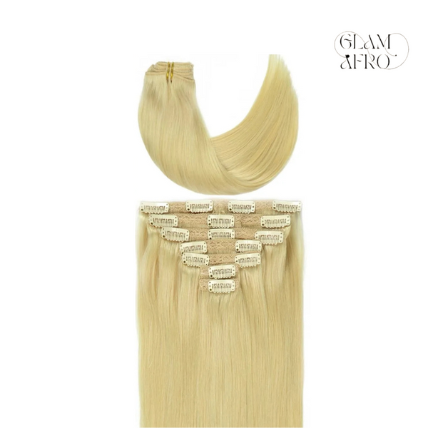 Clips raw hair 7 pièces- Blond platine